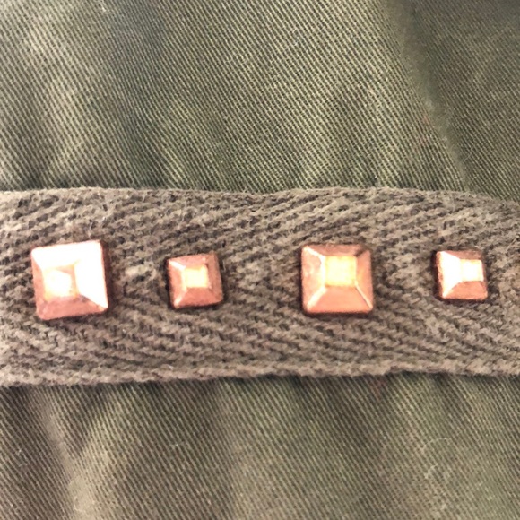 Unbranded Studded Boho Grunge Army Green Drawstring Vest - Picture 5 of 10